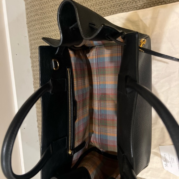 EUC Mulberry Belted Bayswater Pebbled Satchel Black Leather Shoulder Bag - Picture 9 of 16